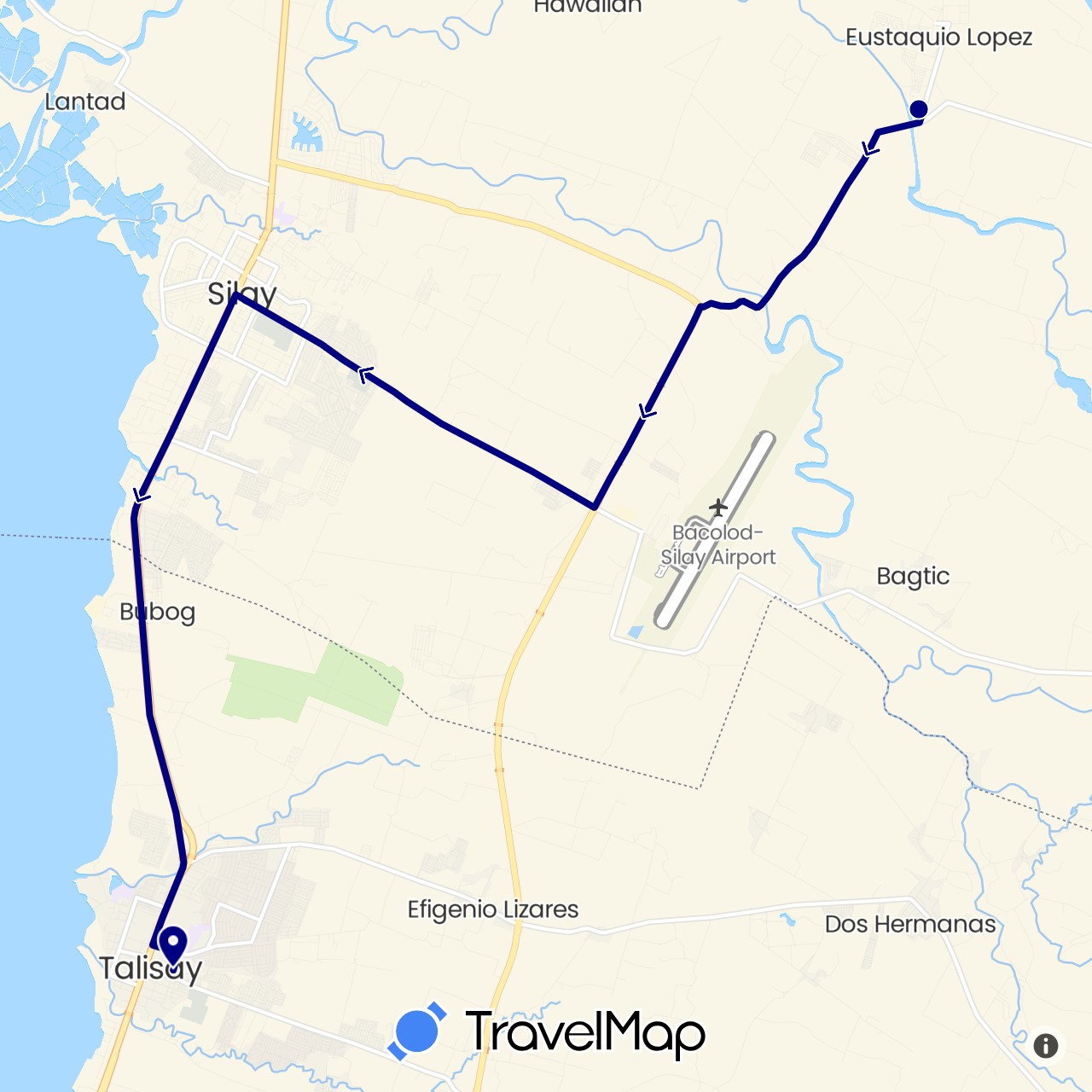 TravelMap itinerary: driving in Philippines (Asia)